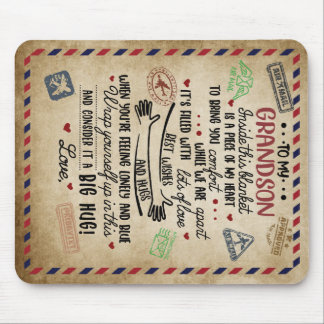 Personalised Letter To My GrandSon, Birthday Gift Mouse Mat