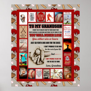 Personalised Letter To My GrandSon Birthday Gift Poster