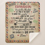 Personalised Letter To My GrandSon, Birthday Gift Sherpa Blanket<br><div class="desc">Personalised Letter To My GrandSon,  Birthday Gift</div>