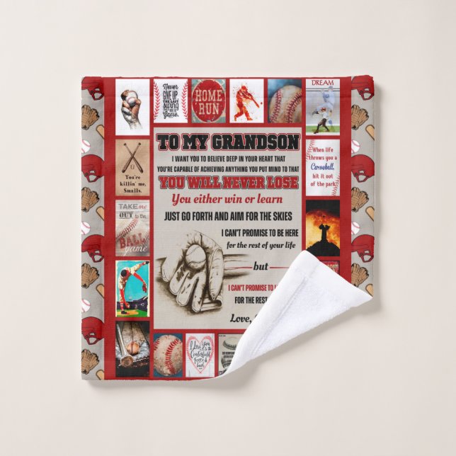 Personalised Letter To My GrandSon Birthday Gift Wash Cloth (Wash Cloth)