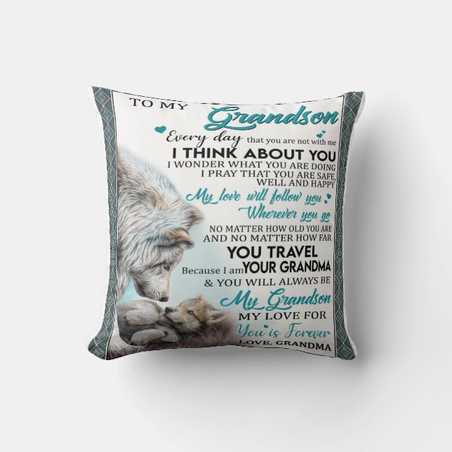 Personalised Letter To My Grandson Cushion (Front)