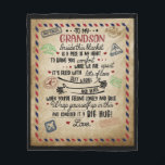 Personalised Letter To My GrandSon Fleece Blanket<br><div class="desc">Personalised Letter To My Grand Son gift</div>