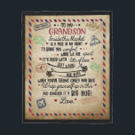 Personalised Letter To My GrandSon Fleece Blanket<br><div class="desc">Personalised Letter To My Grand Son gift</div>