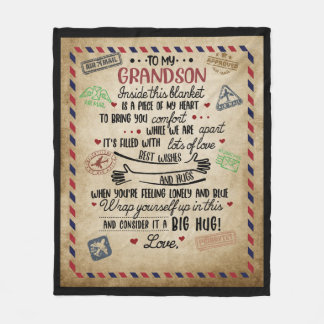 Personalised Letter To My GrandSon Fleece Blanket
