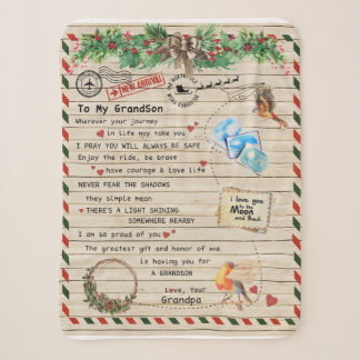 Personalised Letter To My Grandson From Grandpa, Sherpa Blanket