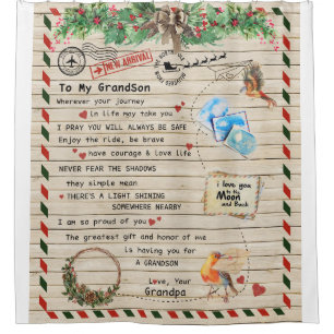 Personalised Letter To My Grandson From Grandpa, Shower Curtain