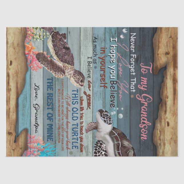 Personalised Letter To My Grandson From Grandpa Tissue Paper (Front)