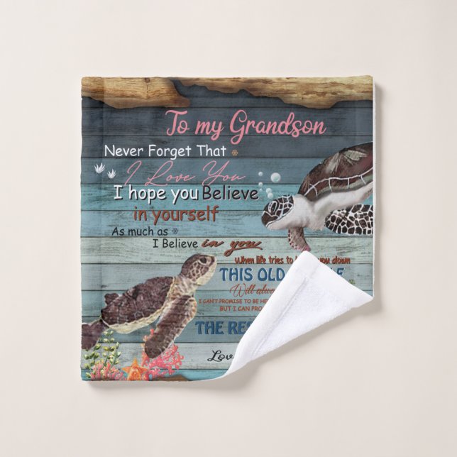 Personalised Letter To My Grandson From Grandpa Wash Cloth (Wash Cloth)
