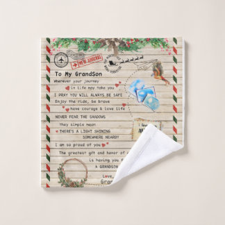 Personalised Letter To My Grandson From Grandpa Wash Cloth