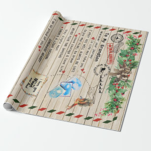 Personalised Letter To My Grandson From Grandpa, Wrapping Paper