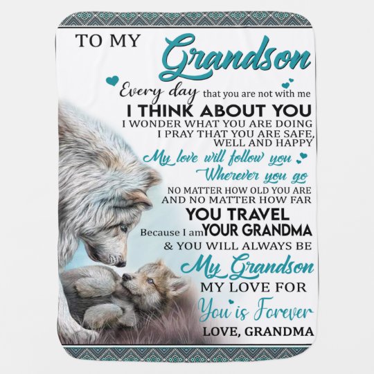 Personalised Letter To My Grandson, Love Grandson Baby Blanket | Zazzle ...