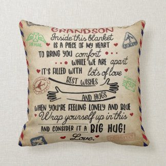 Personalised Letter To My Grandson, Love Grandson Cushion