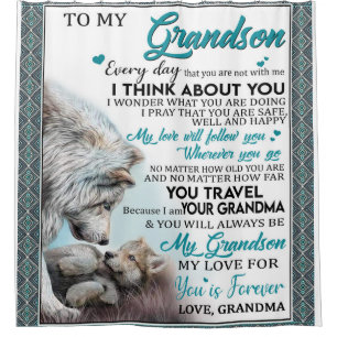 Personalised Letter To My Grandson, Love Grandson Shower Curtain