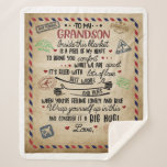Personalised Letter To My GrandSon Sherpa Blanket<br><div class="desc">Personalised Letter To My GrandSon</div>