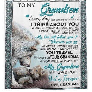 Personalised Letter To My Grandson Shower Curtain