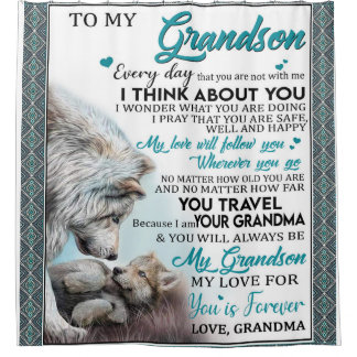 Personalised Letter To My Grandson Shower Curtain