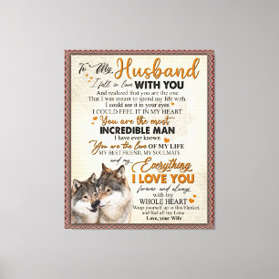 Personalised Letter To My Husband From Wife Canvas Print
