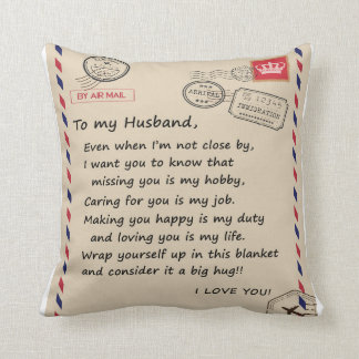 Personalised Letter To My Husband From Wife Cushion