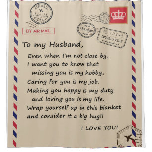 Personalised Letter To My Husband From Wife Shower Curtain