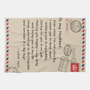 Personalised Letter To My Husband From Wife Tea Towel