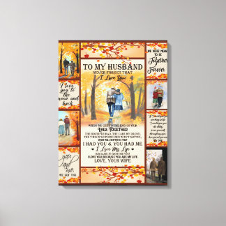 Personalised Letter To My Husband, Love Husband Canvas Print