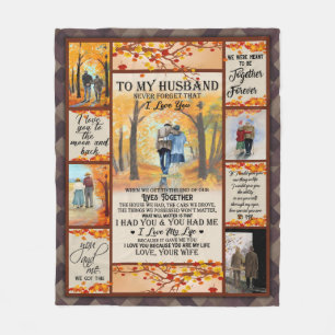 Personalised Letter To My Husband Valentine Days Fleece Blanket