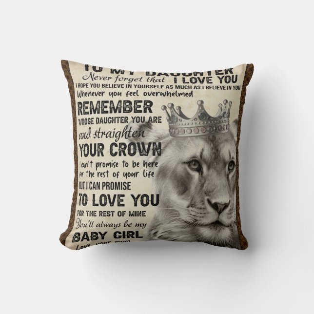 Personalised Letter To My Loving Daughter Cushion (Front)