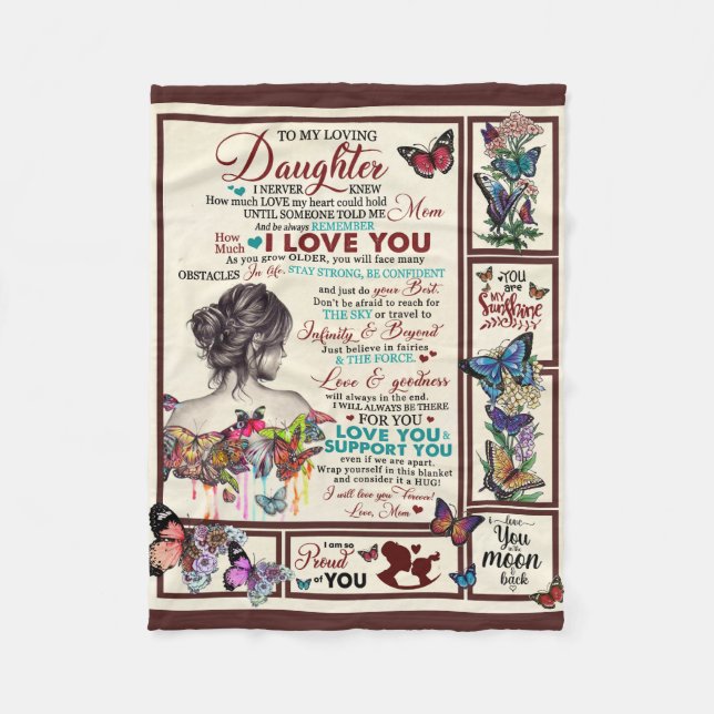 Personalised Letter To My Loving Daughter Fleece Blanket (Front)