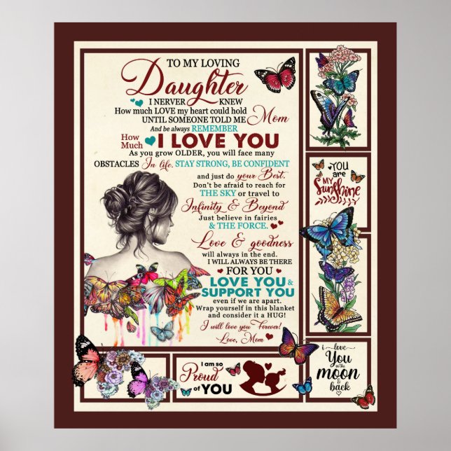 Personalised Letter To My Loving Daughter Poster (Front)