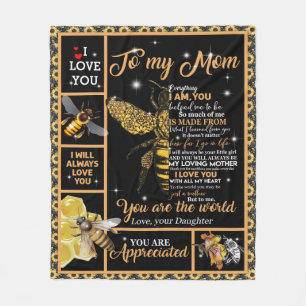 Personalised Letter To My Loving Mum Fleece Blanket