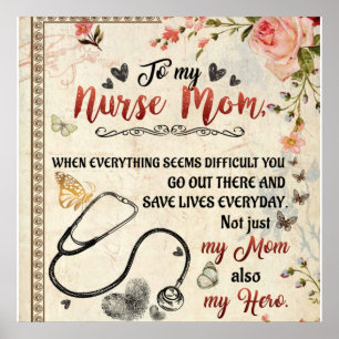 Personalised Letter To My Nurse Mum Poster