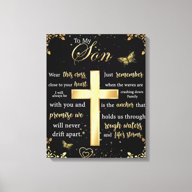 Personalised Letter To My Son Canvas Print (Front)