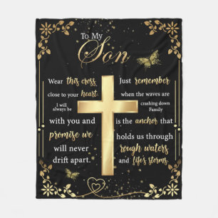 Personalised Letter To My Son Fleece Blanket