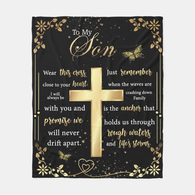 Personalised Letter To My Son Fleece Blanket (Front)