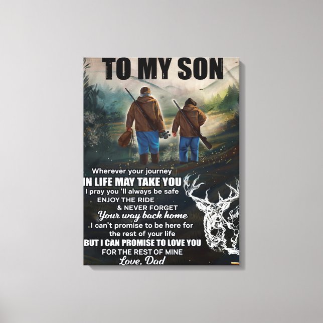 Personalised Letter To My Son From Dad Blanket, Canvas Print (Front)
