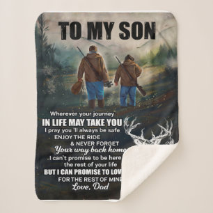 Personalised Letter To My Son From Dad Blanket, Sherpa Blanket