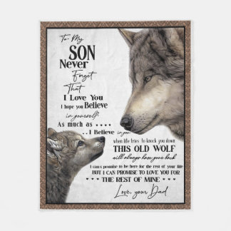 Personalised Letter To My Son From Dad Fleece Blanket