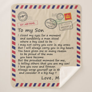 Personalised Letter To My Son From Dad Sherpa Blanket