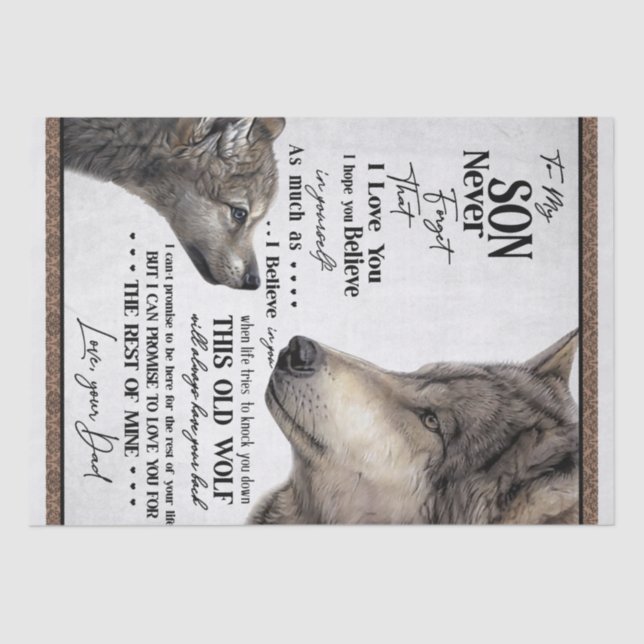 Personalised Letter To My Son From Dad Tissue Paper (Front)