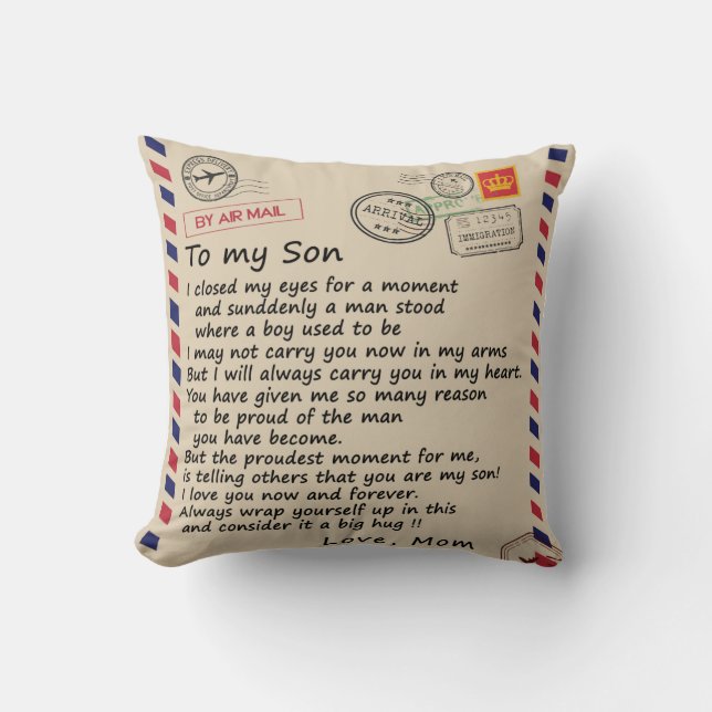 Personalised Letter To My Son From Mum Cushion (Front)