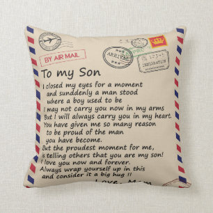 Personalised Letter To My Son From Mum Cushion