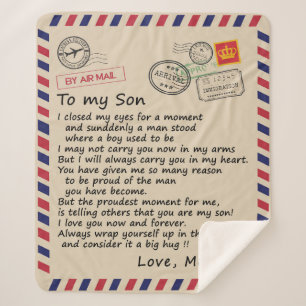 Personalised Letter To My Son From Mum Sherpa Blanket