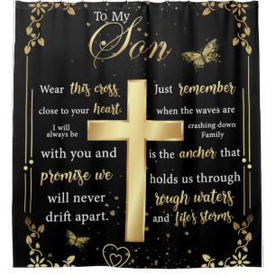 Personalised Letter To My Son Shower Curtain