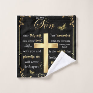 Personalised Letter To My Son Wash Cloth
