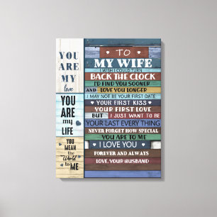 Personalised Letter To My Wife, Canvas Print