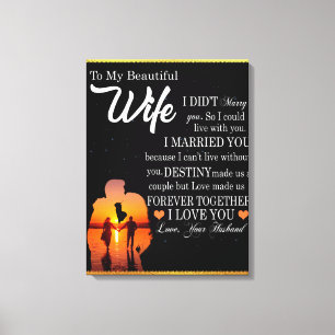 Personalised Letter To My Wife, Couple Valentine Canvas Print