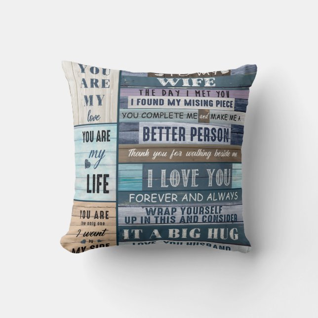 Personalised Letter To My Wife, Couple Valentine Cushion (Front)