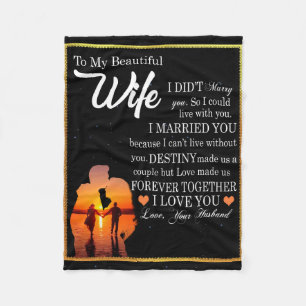 Personalised Letter To My Wife, Couple Valentine Fleece Blanket