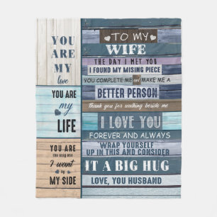 Personalised Letter To My Wife, Couple Valentine Fleece Blanket