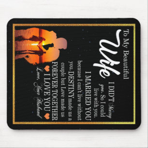 Personalised Letter To My Wife, Couple Valentine Mouse Mat